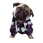 White And Purple Tulip Pattern Print Dog Zip Up Hoodie