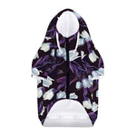 White And Purple Tulip Pattern Print Dog Zip Up Hoodie
