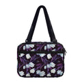 White And Purple Tulip Pattern Print Double Strap Bible Bag