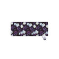 White And Purple Tulip Pattern Print Extended Mouse Pad