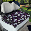 White And Purple Tulip Pattern Print Golf Cart Seat Cover