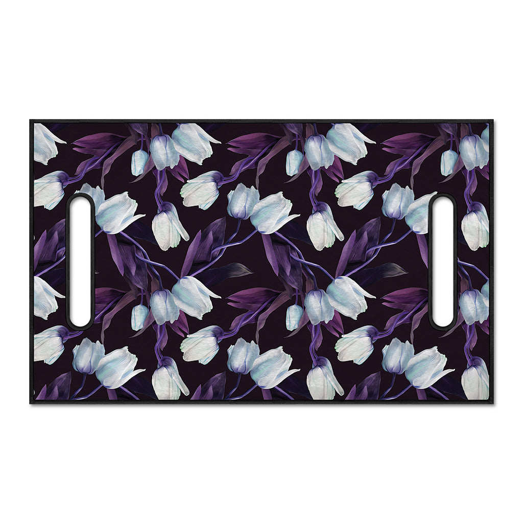 White And Purple Tulip Pattern Print Golf Cart Seat Cover
