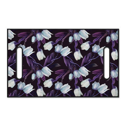 White And Purple Tulip Pattern Print Golf Cart Seat Cover