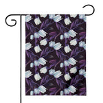 White And Purple Tulip Pattern Print House Flag