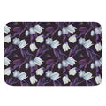 White And Purple Tulip Pattern Print Indoor Door Mat