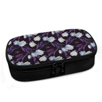 White And Purple Tulip Pattern Print Insulin Cooler Travel Case
