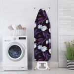 White And Purple Tulip Pattern Print Ironing Board Cover