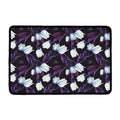 White And Purple Tulip Pattern Print Kitchen Mat