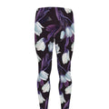 White And Purple Tulip Pattern Print Men's Leggings