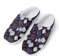 White And Purple Tulip Pattern Print Mesh Casual Shoes