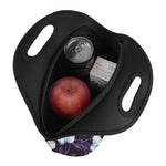 White And Purple Tulip Pattern Print Neoprene Lunch Bag