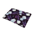 White And Purple Tulip Pattern Print Pet Cooling Mat Cover