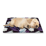 White And Purple Tulip Pattern Print Pet Cooling Mat Cover