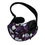 White And Purple Tulip Pattern Print Pet Sling Carrier