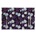 White And Purple Tulip Pattern Print Placemat