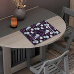 White And Purple Tulip Pattern Print Placemat
