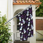 White And Purple Tulip Pattern Print Polyester Flag