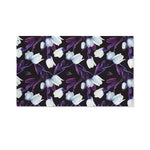 White And Purple Tulip Pattern Print Polyester Flag