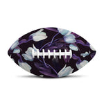 White And Purple Tulip Pattern Print Rugby Ball
