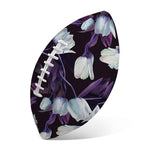 White And Purple Tulip Pattern Print Rugby Ball