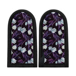 White And Purple Tulip Pattern Print Skillet Handle Cover
