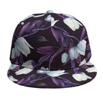 White And Purple Tulip Pattern Print Snapback Cap