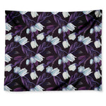 White And Purple Tulip Pattern Print Tapestry