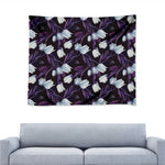 White And Purple Tulip Pattern Print Tapestry
