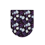 White And Purple Tulip Pattern Print Toilet Lid Cover