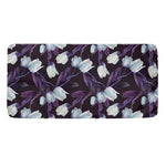 White And Purple Tulip Pattern Print Towel