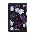 White And Purple Tulip Pattern Print Trifold Wallet