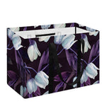 White And Purple Tulip Pattern Print Utility Tote Bag