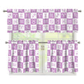 White And Purple Zodiac Signs Print 3 Piece Kitchen Curtains