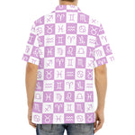 White And Purple Zodiac Signs Print Aloha Shirt