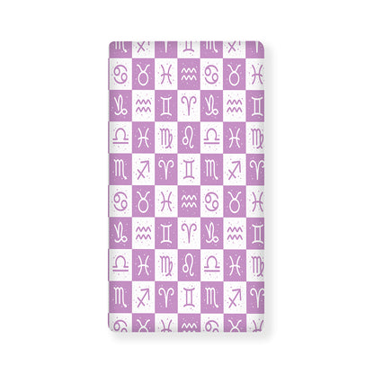 White And Purple Zodiac Signs Print Baby Crib Sheet