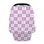 White And Purple Zodiac Signs Print Baby Seat Cover