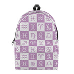 White And Purple Zodiac Signs Print Backpack