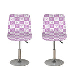 White And Purple Zodiac Signs Print Bar Stool Covers