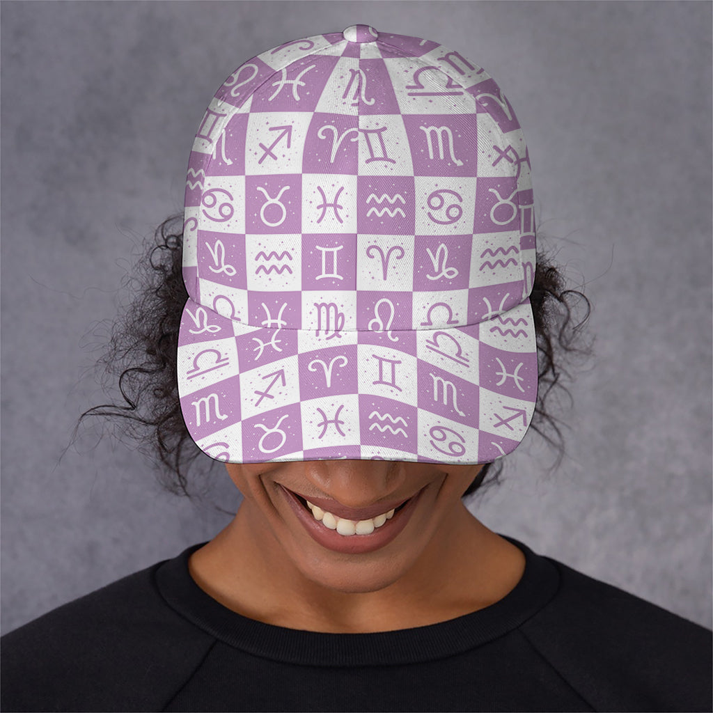 White And Purple Zodiac Signs Print Baseball Cap