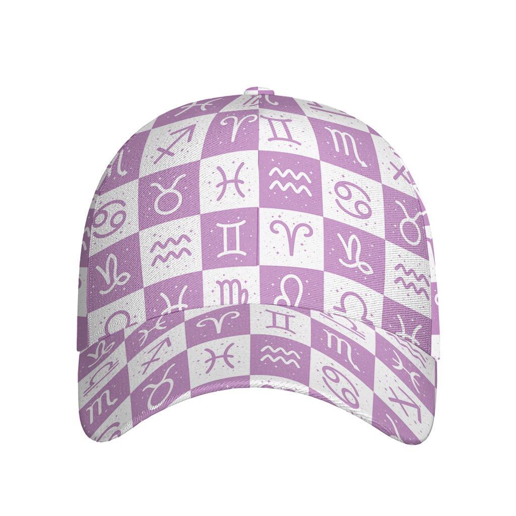 White And Purple Zodiac Signs Print Baseball Cap