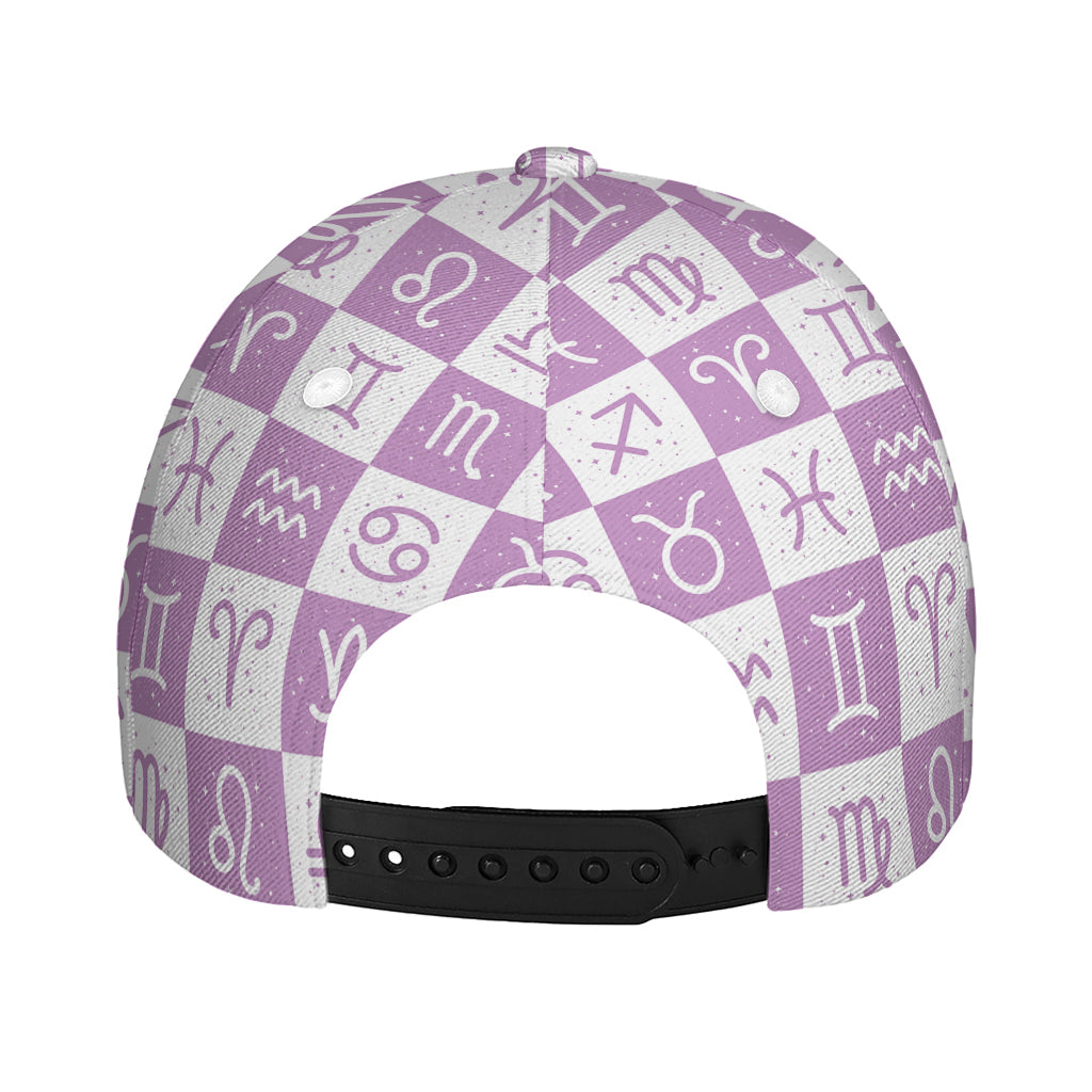 White And Purple Zodiac Signs Print Baseball Cap