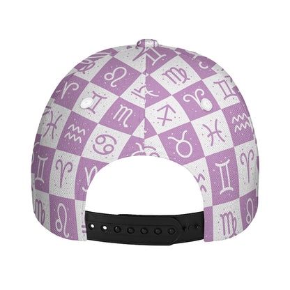 White And Purple Zodiac Signs Print Baseball Cap