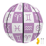 White And Purple Zodiac Signs Print Basketball