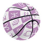 White And Purple Zodiac Signs Print Basketball