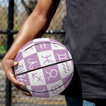 White And Purple Zodiac Signs Print Basketball