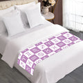 White And Purple Zodiac Signs Print Bed Runner