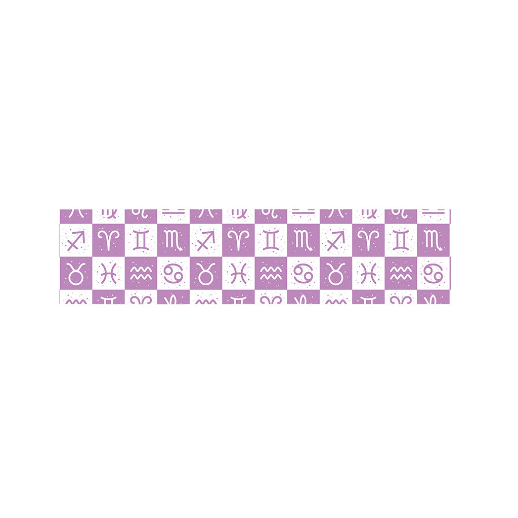 White And Purple Zodiac Signs Print Bed Runner