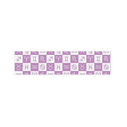 White And Purple Zodiac Signs Print Bed Runner