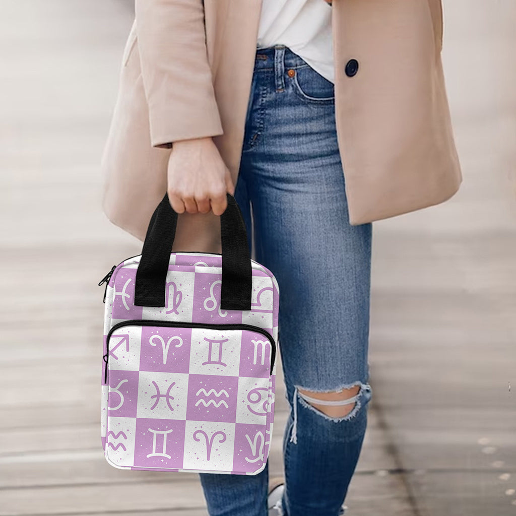 White And Purple Zodiac Signs Print Bible Tote Bag