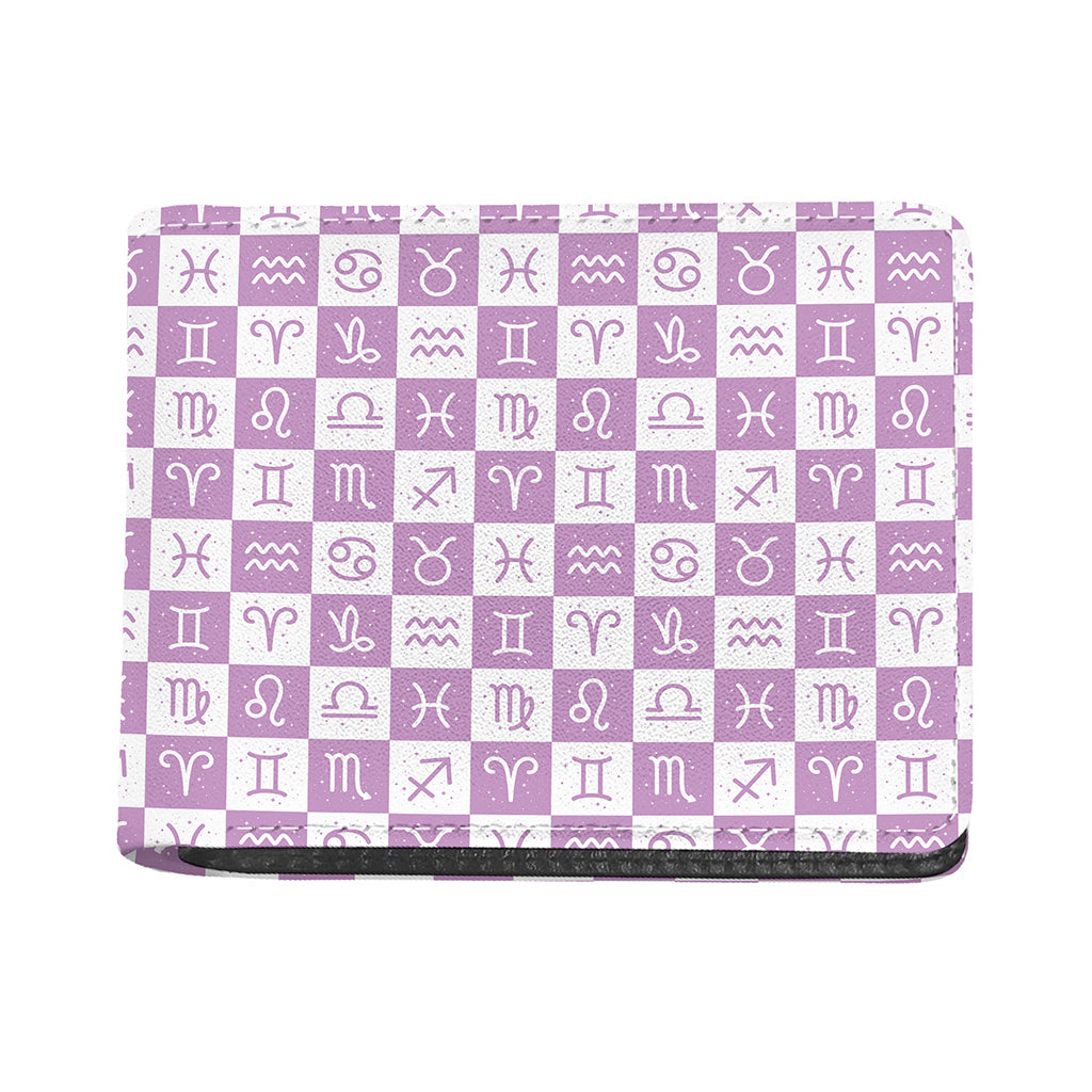 White And Purple Zodiac Signs Print Bifold Wallet